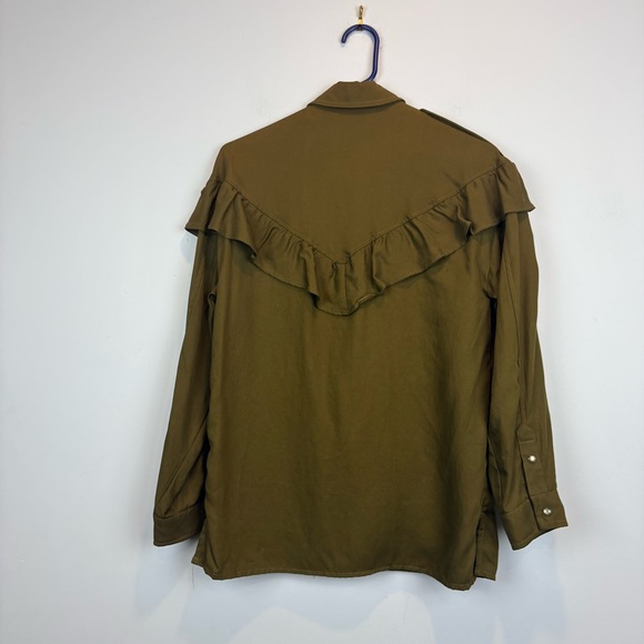 H&M TRF Khaki Ruffle Utility Jacket - Picture 6 of 15